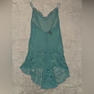 Victoria's Secret Sheer Lace Chiffon Slip Dress in Aqua